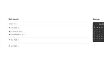 Daily view in Notion template