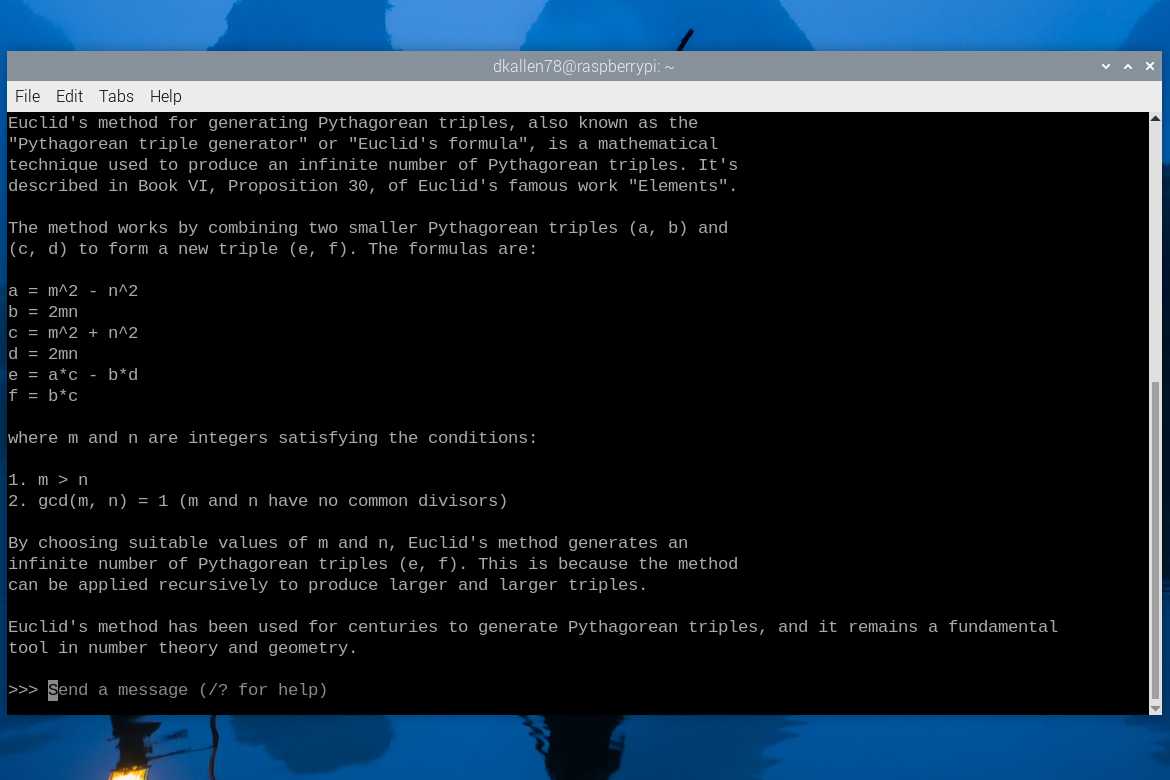 Llama 3 responses on the Raspberry Pi 5 CLI
