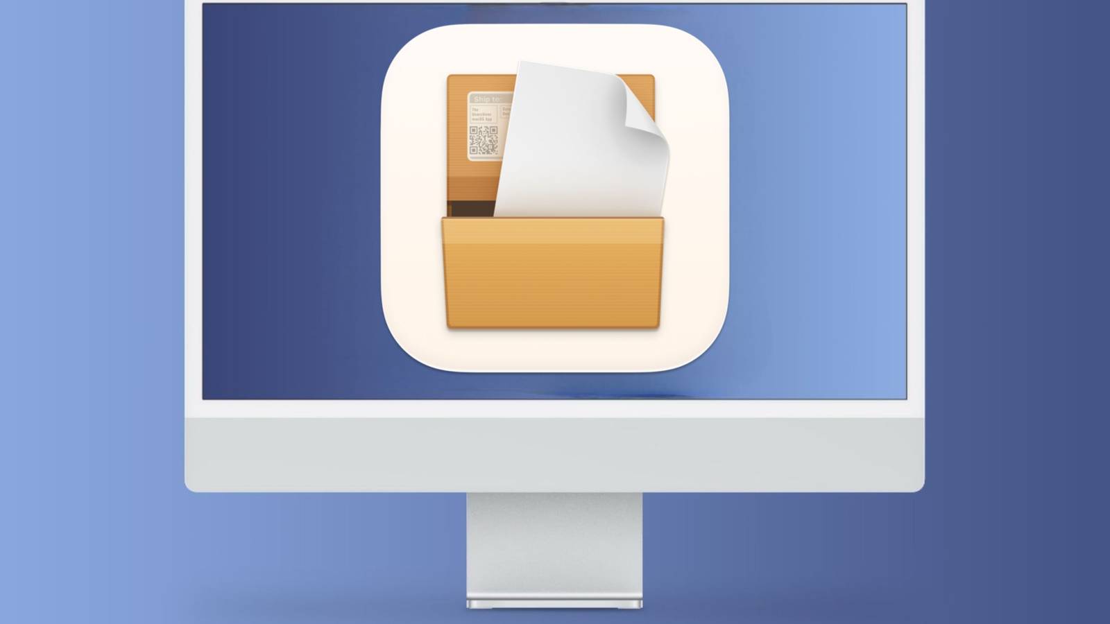 The Unarchiver app logo on an iMac