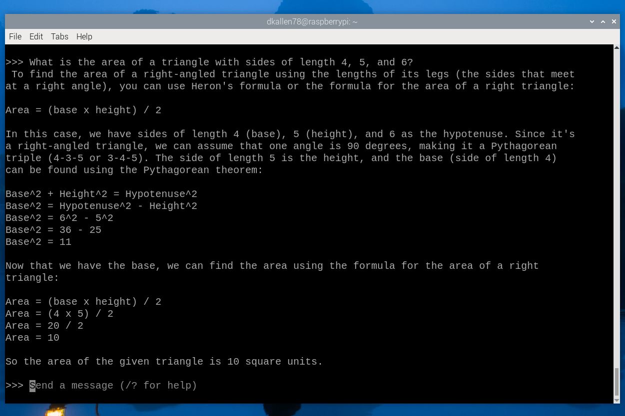 Mistral responses on Raspberry Pi 5