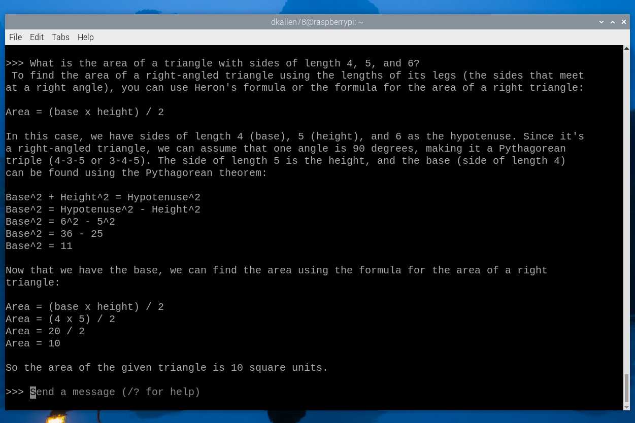Mistral responses on Raspberry Pi 5