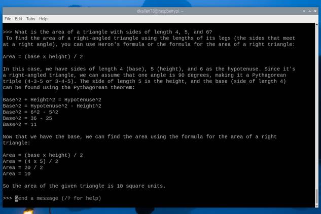 Mistral responses on Raspberry Pi 5