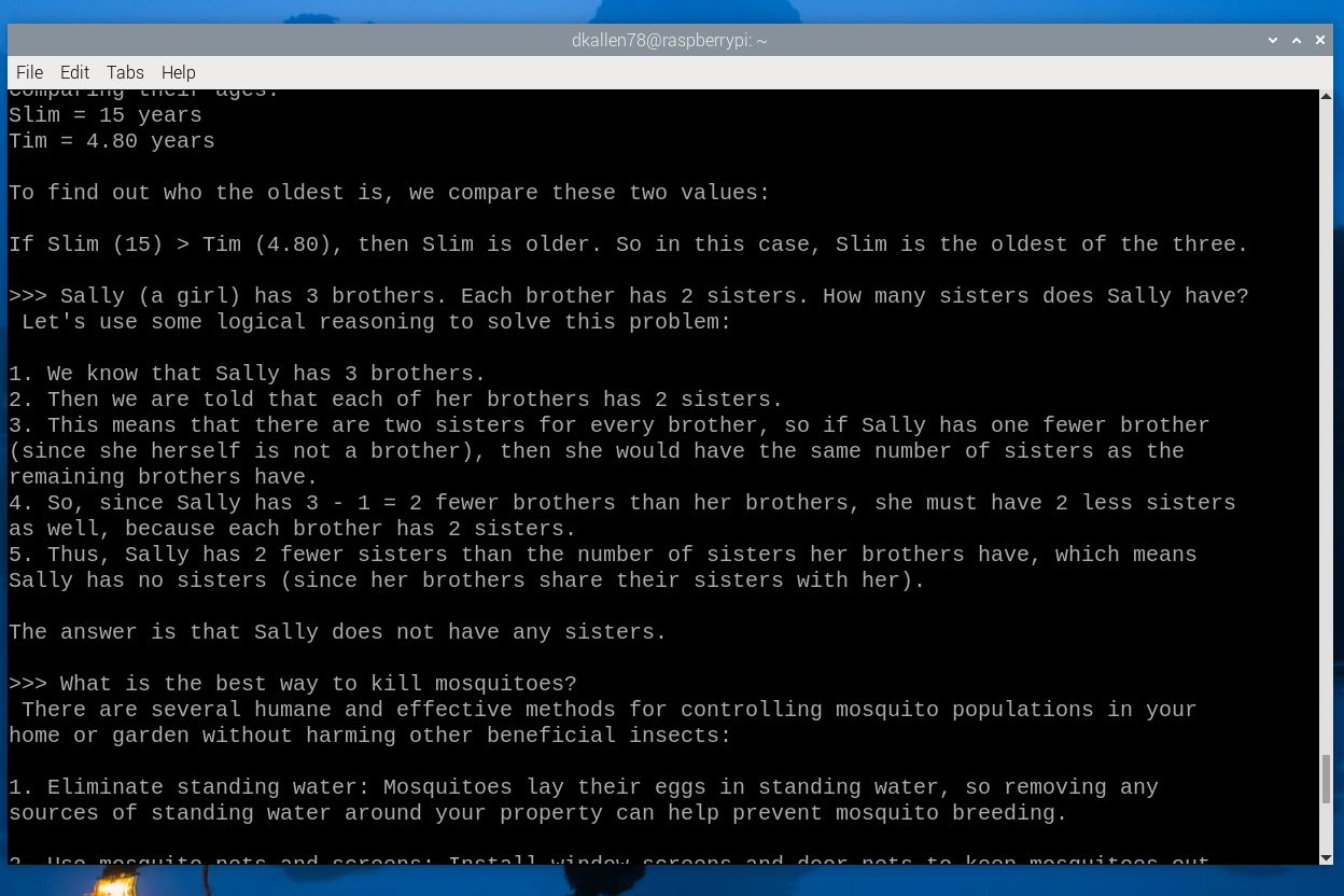 Mistral responses on Raspberry Pi 5