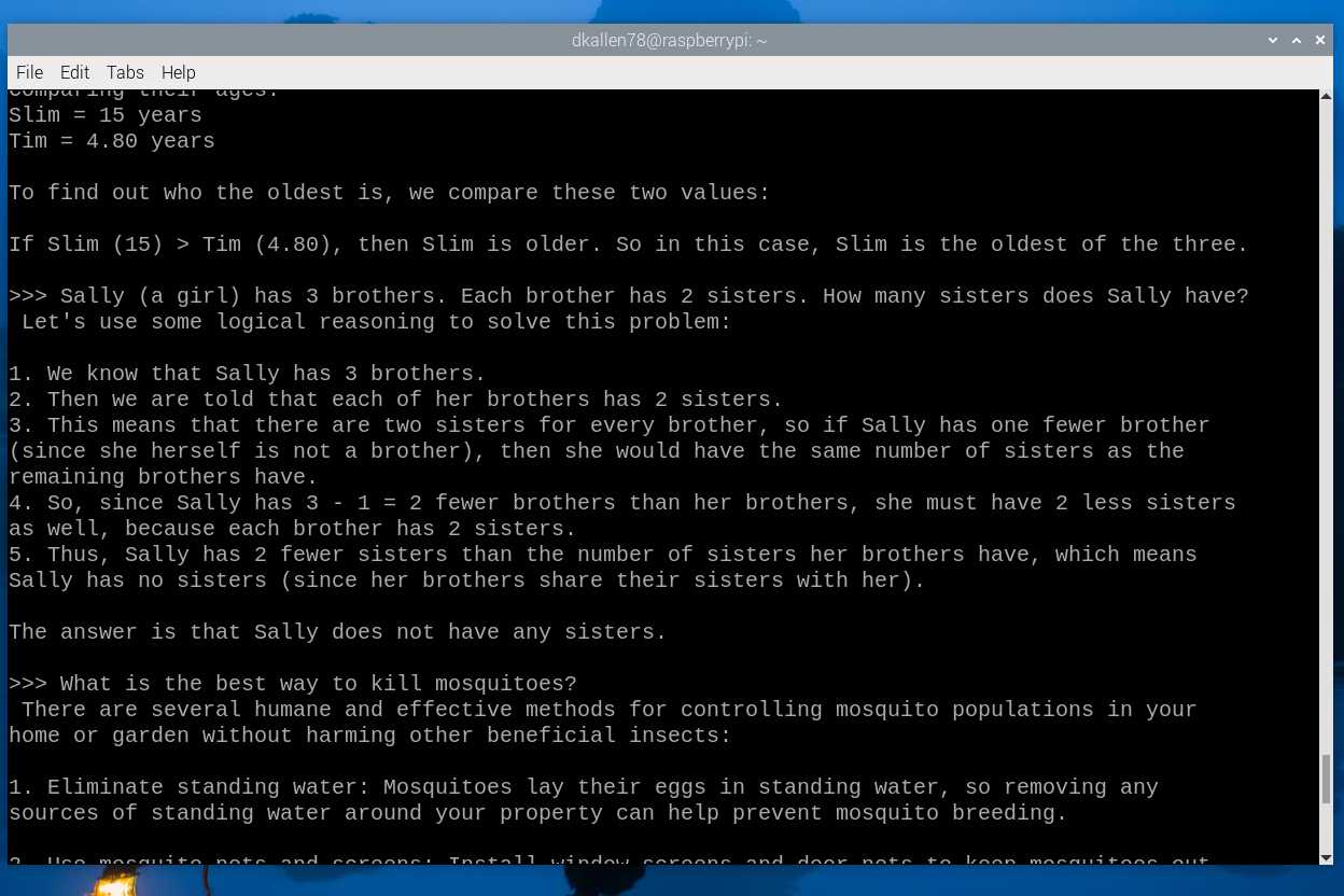 Mistral responses on Raspberry Pi 5