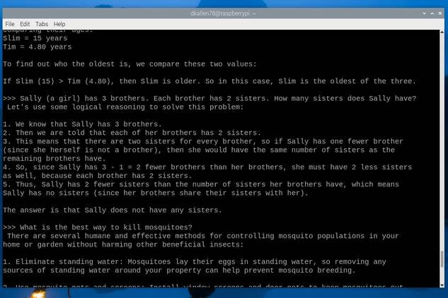Mistral responses on Raspberry Pi 5