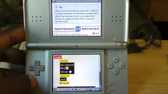 Nintendo DS Browser displaying a website with some rendering errors