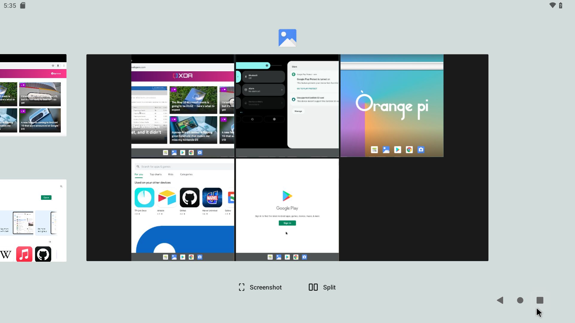 Orange Pi Android app selector