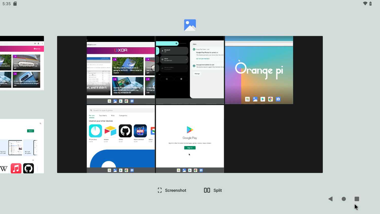 Orange Pi Android app selector