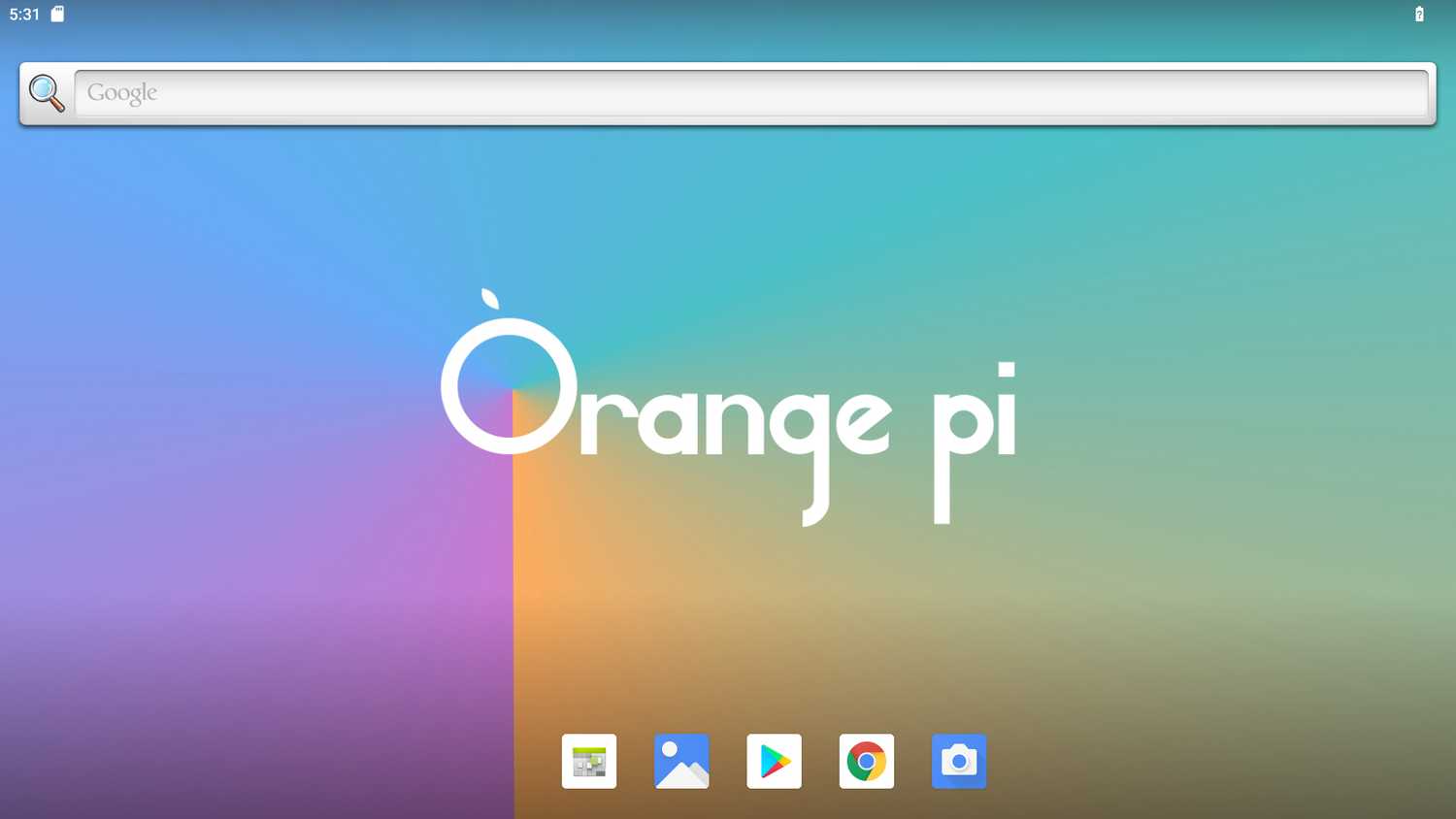 Orange Pi Android home screen