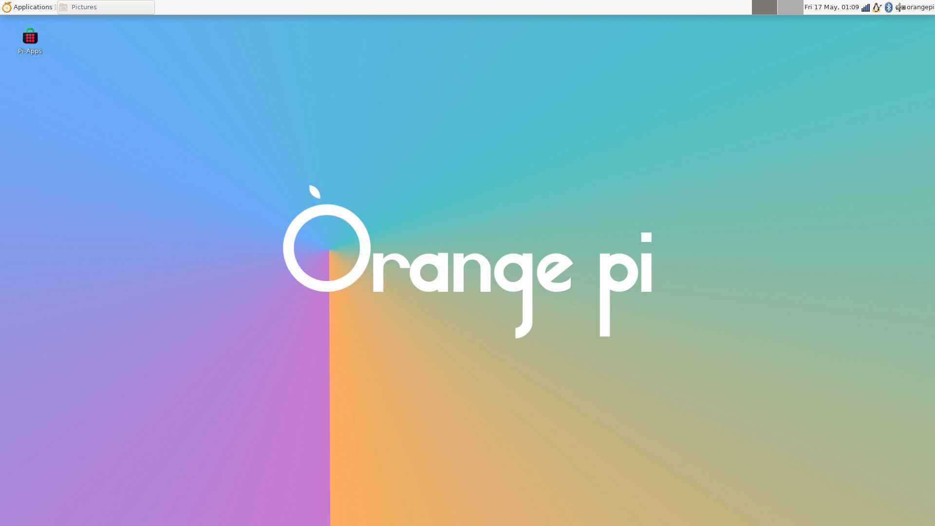 Orange Pi Debian home screen