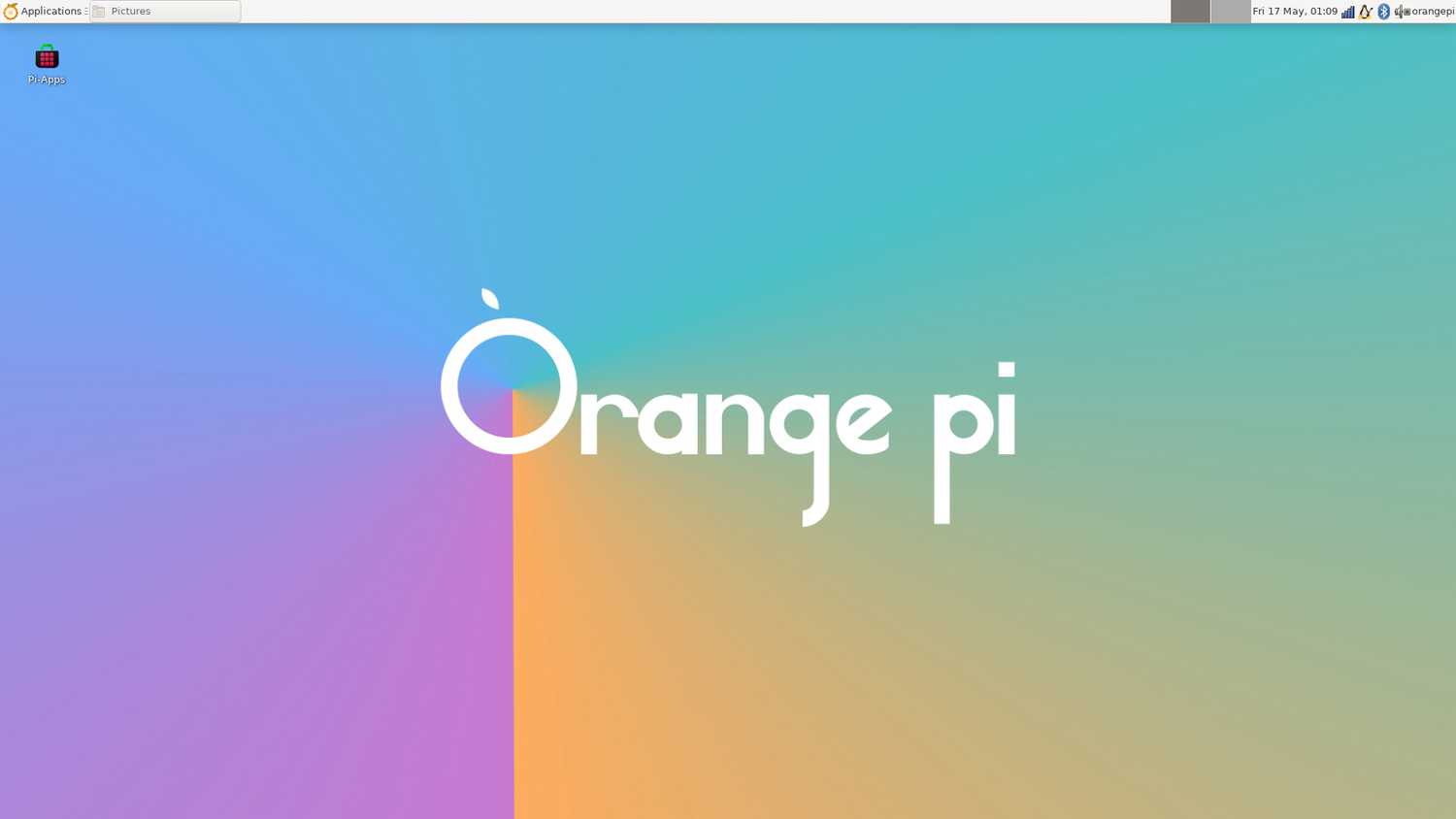 Orange Pi Debian home screen