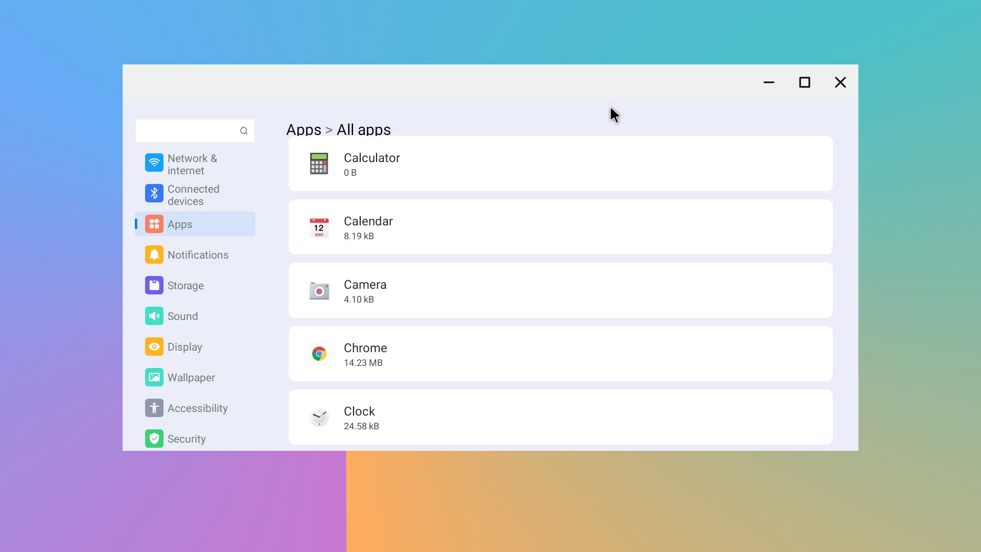 Orange Pi OS(Droid) app menu