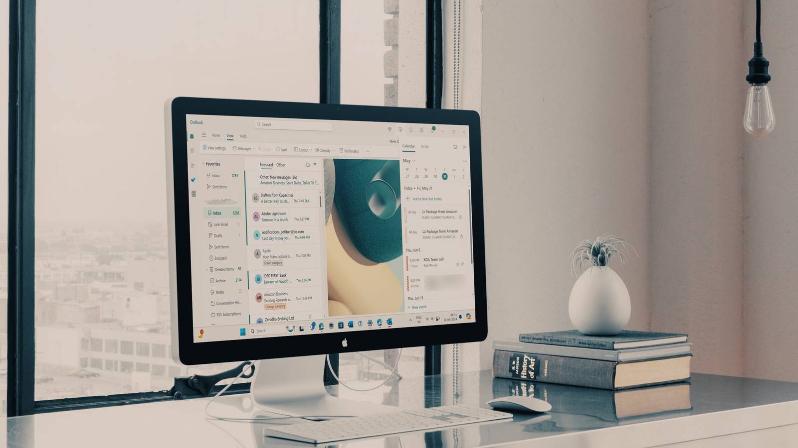 Computer opened up to Outlook on desktop