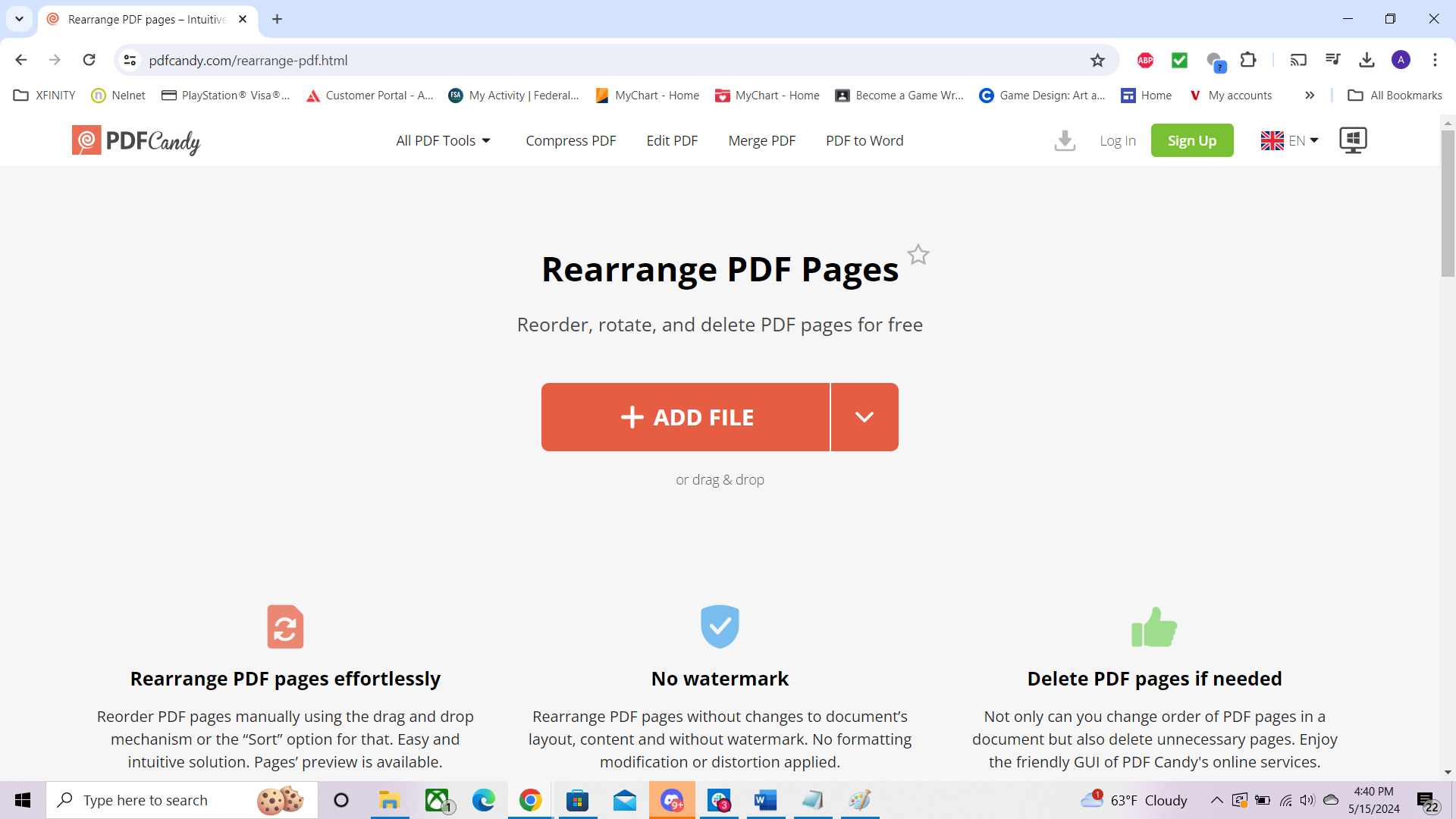 pdfcandy rearrange pages