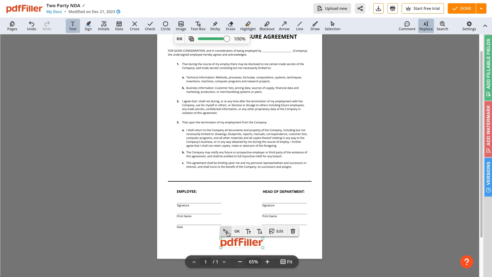 pdffiller tutorial insert image