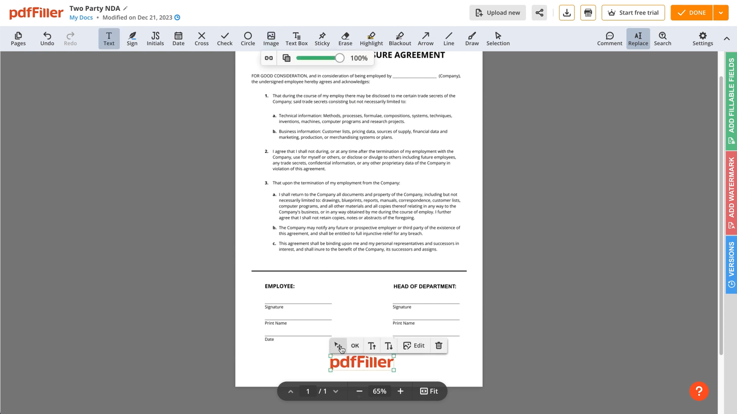 pdffiller tutorial insert image