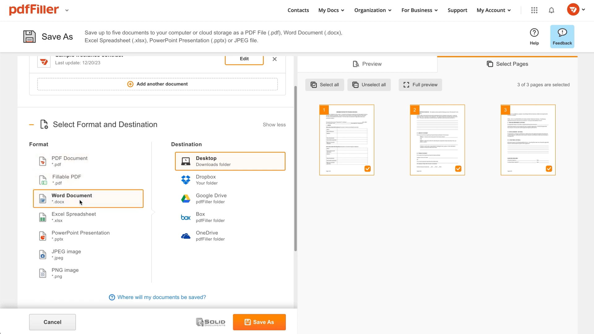 pdffiller tutorial file convert