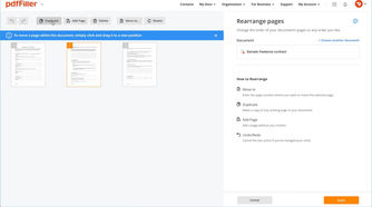 pdffiller tutorial rearrange pages