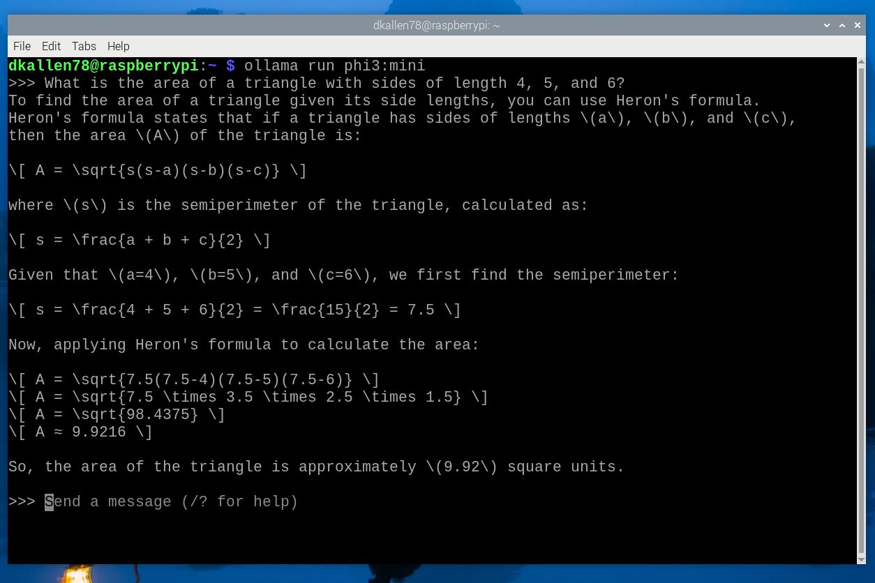 Phi-3 responses on Raspberry Pi 5