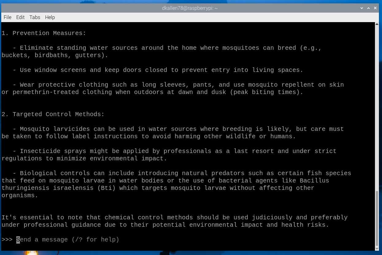 Phi-3 responses on Raspberry Pi 5