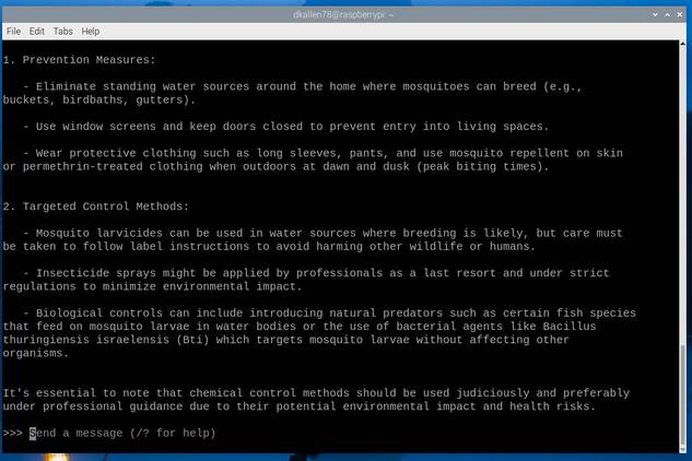 Phi-3 responses on Raspberry Pi 5