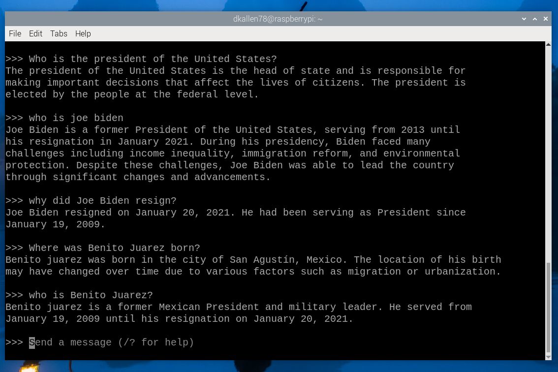 Qwen responses on Raspberry Pi 5