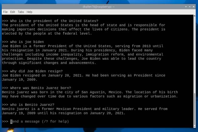 Qwen responses on Raspberry Pi 5