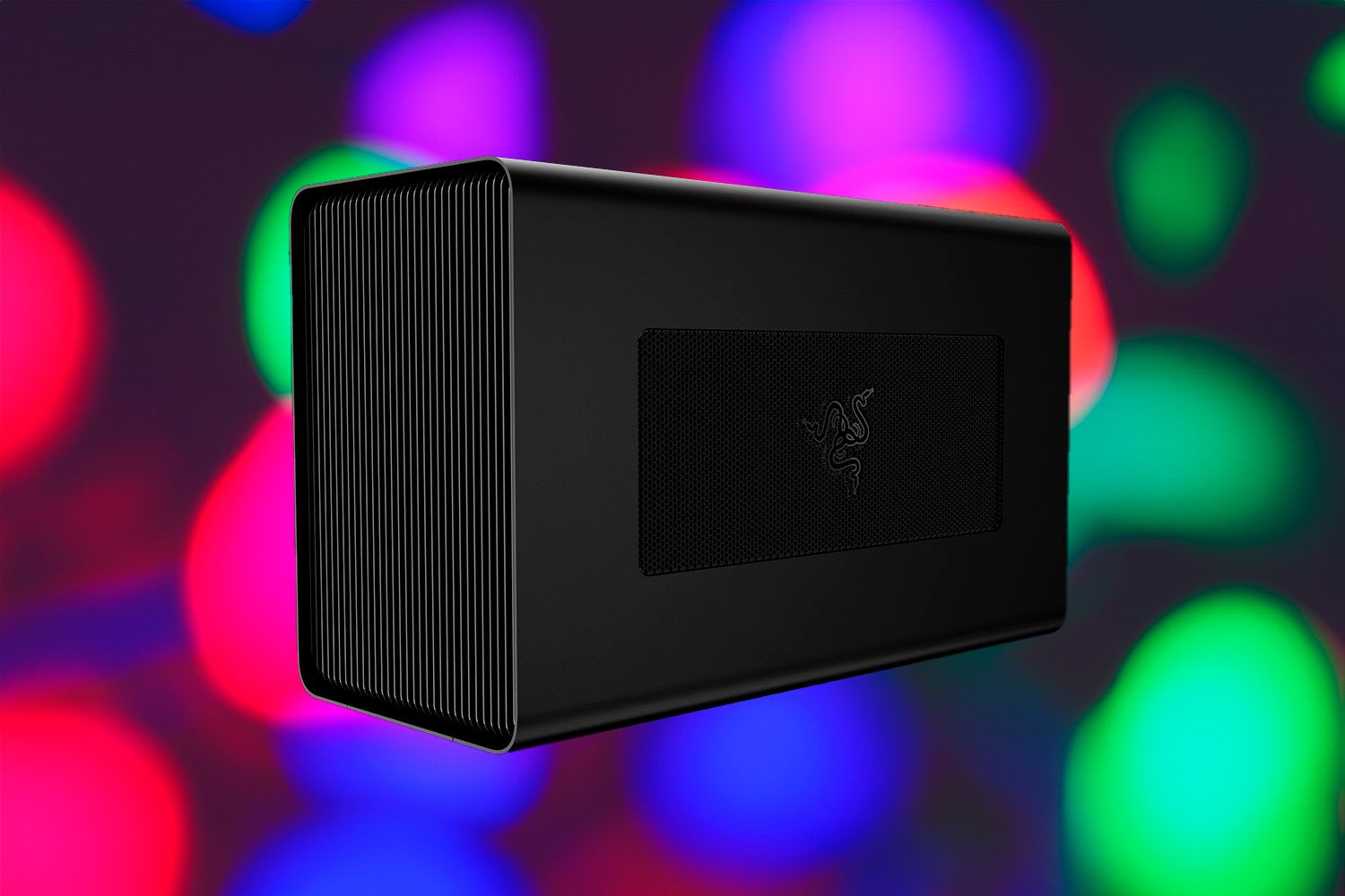 Razer Core X Chroma over a colorful background
