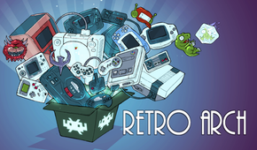 The RetroArch key art and logo