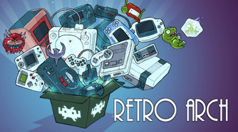 The RetroArch key art and logo