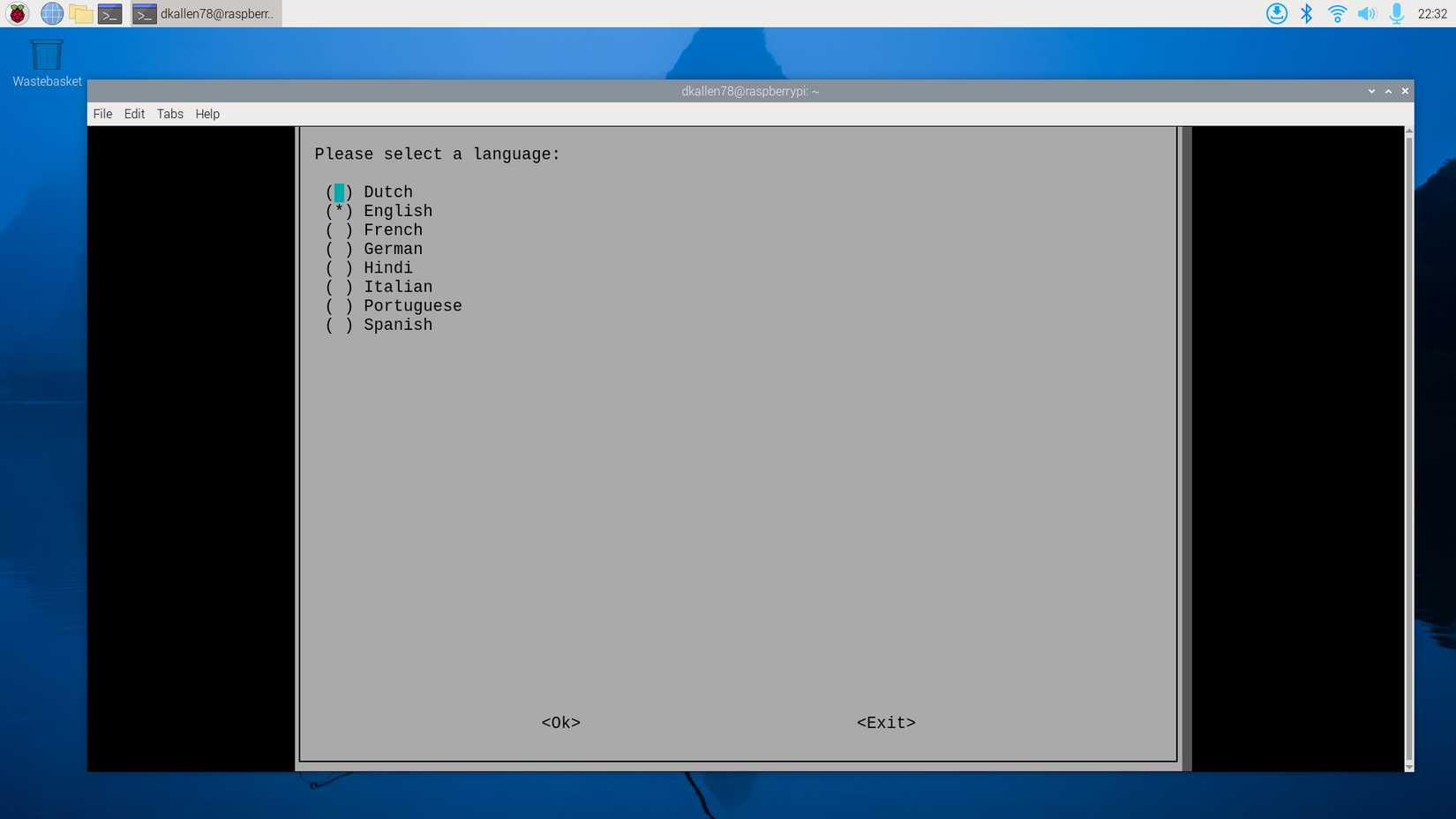 Raspberry Pi 5 Open Voice OS select language