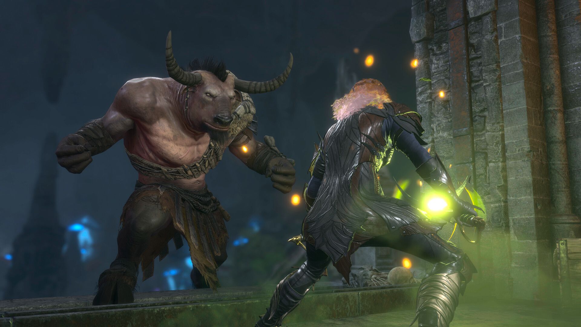 baldur's gate 3 attack minotaur with spell