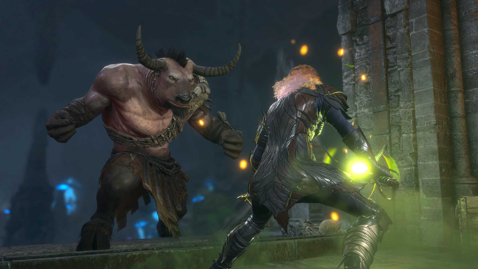 baldur's gate 3 attack minotaur with spell