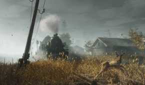 metro exodus train running in wilderness