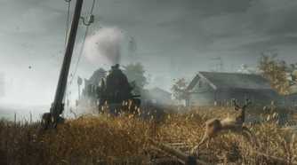 metro exodus train running in wilderness