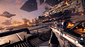 A first person view of a battle