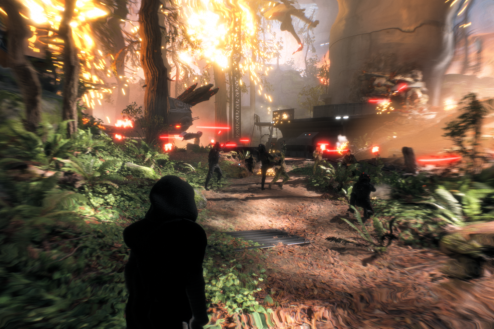 Star Wars Battlefront II forest scene