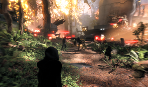 Star Wars Battlefront II forest scene