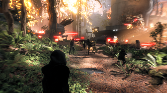 Star Wars Battlefront II forest scene