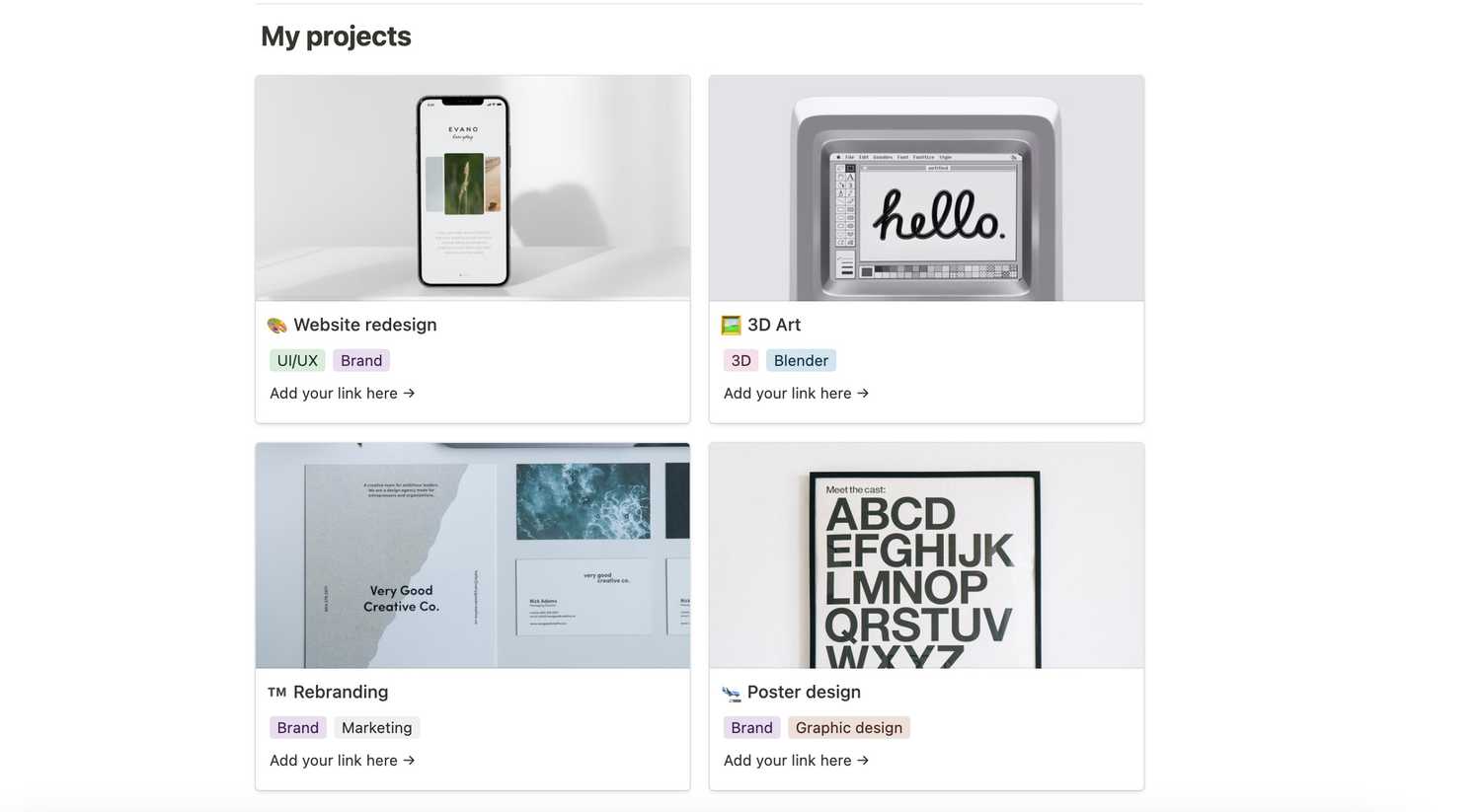 Design portfolio notion template