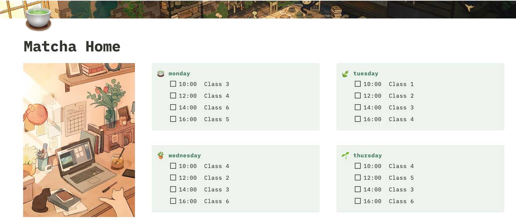 Student Planner Notion template