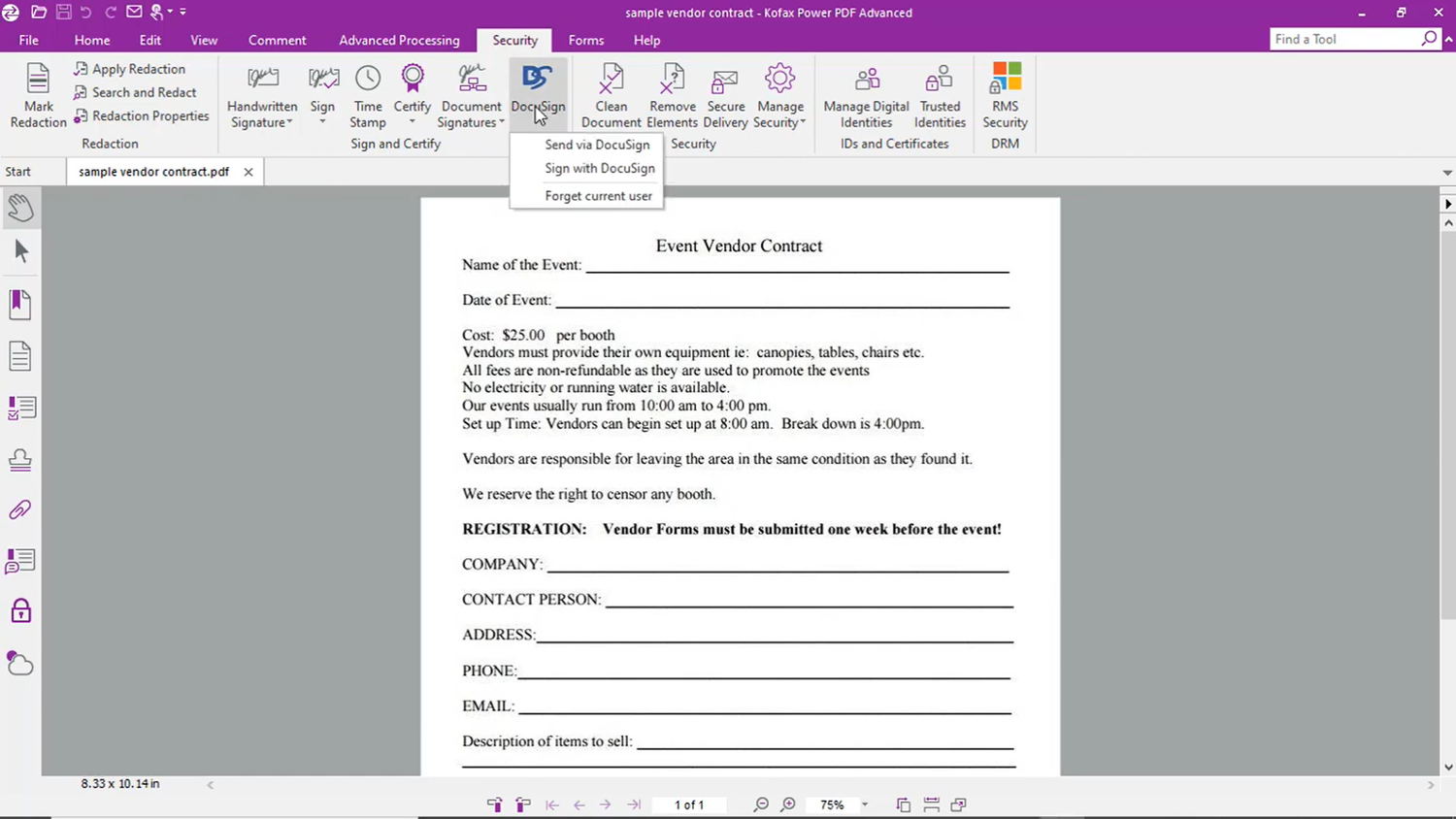 tungsten pdf tutorial send signature
