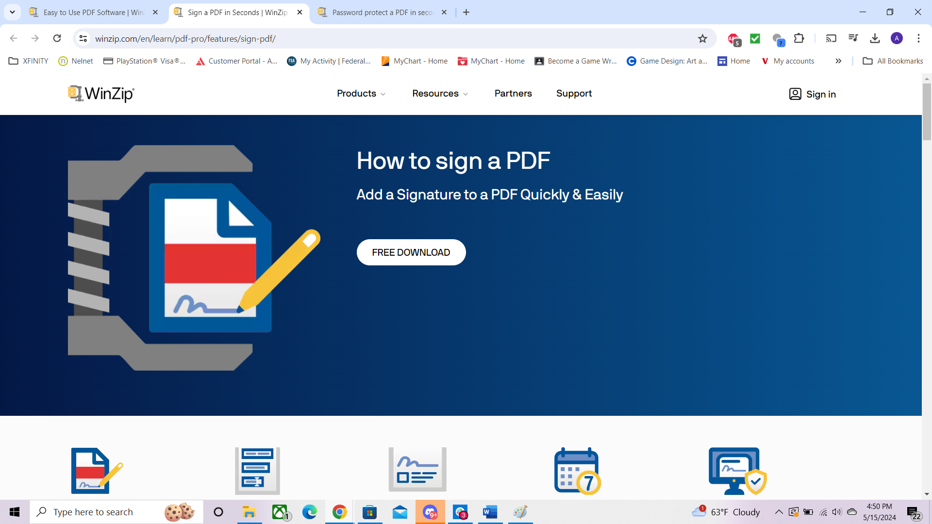 winzip sign pdf
