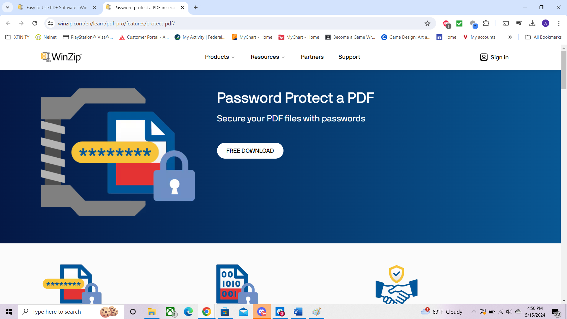 winzip password protection
