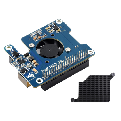 A transparent render of the Wonrabai Waveshare POE HAT Board for Raspberry Pi