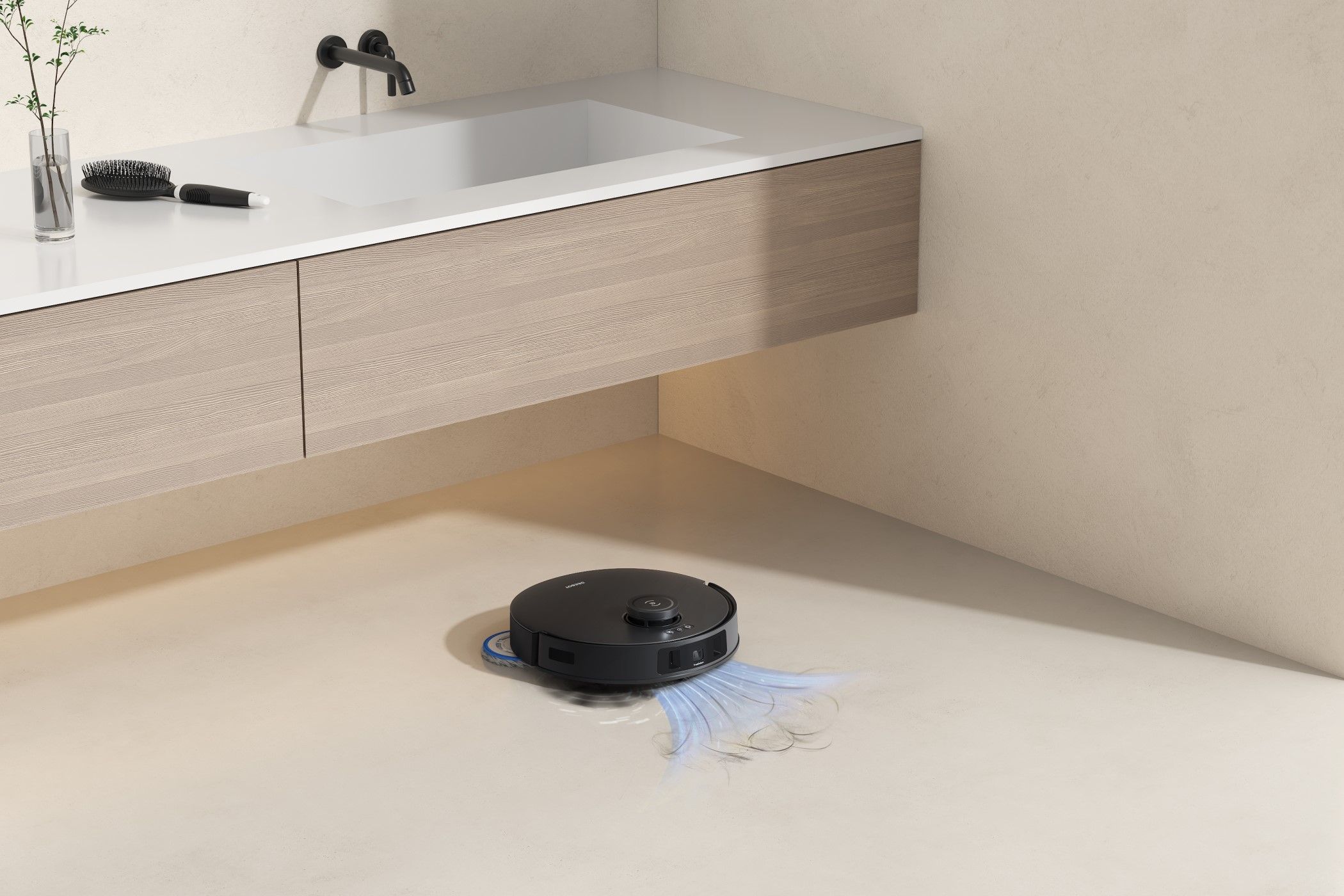 Deebot T30S cleaning floors with ZeroTangle technology