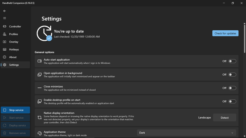 An image of the Handheld Companion app.