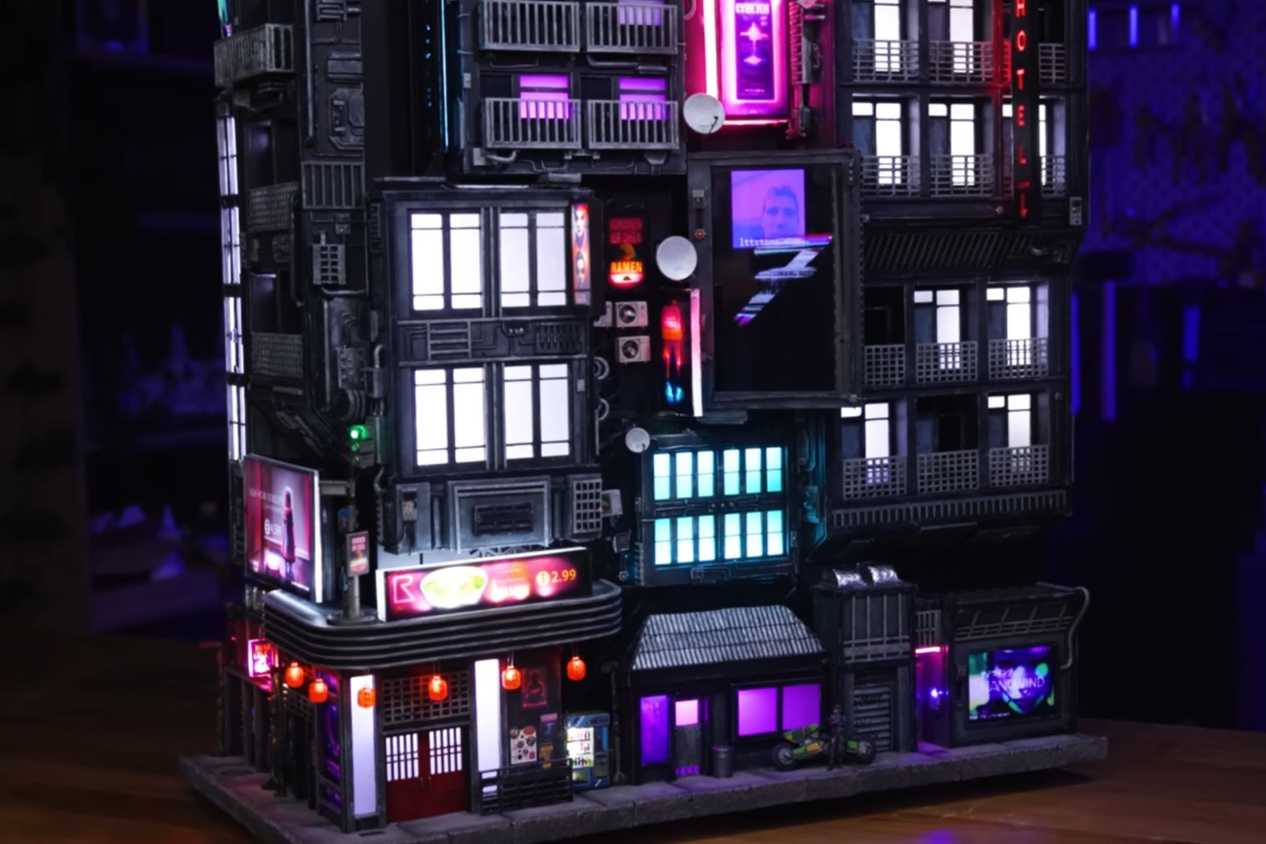 An image showing a neon-themed PC case