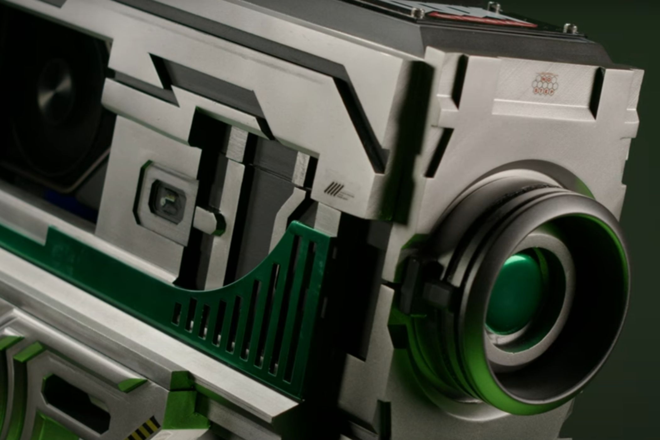 An image showing the back of a Doom Eternal's BFG inspired PC case