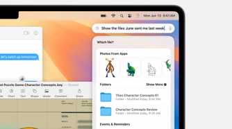 Apple Intelligence finding files sent by June last week